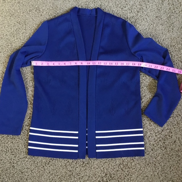 Vintage 60’s Blue Nautical Open-Front Sweater FAB! - Picture 10 of 11